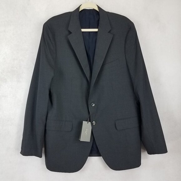 NEW Boglioli Milano Men's 56L Long Blazer Suit Jacket Sportcoat Virgin Wool Gray - Picture 1 of 16